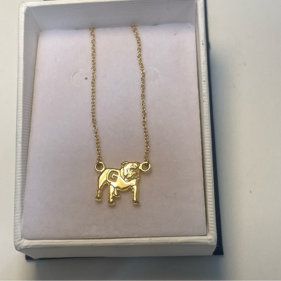 Gold Tone Georgia Bulldog Pendant Necklace 18” - Picture 2 of 4
